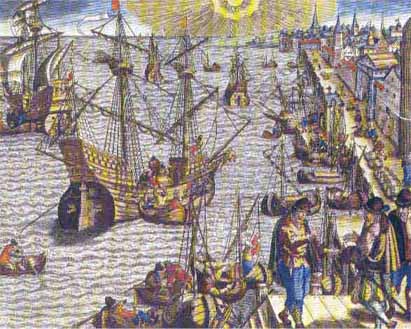 Hải cảng thủ đô Lisbonne nước Bồ Đào Nha (Portugal) thế kỷ thứ 15